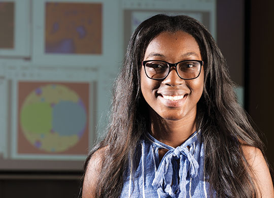 2017 Student Research Fellowship student participant Anzhané Lance in classroom.